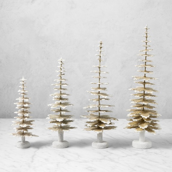 Champagne Shimmer Tabletop Trees