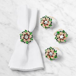 Jeweled Wreath Napkin Ring, Set of 4