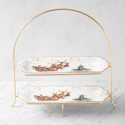 Twas Buffet the Before Christmas Tray and Entertaining 2-Tier Stand Buffet Set