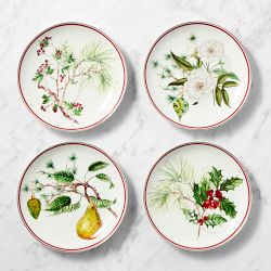 Holiday Ribbons Appetizer Plates, Set of 4