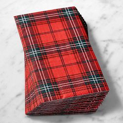 Red Tartan Guest Towel Napkins, Set of 15