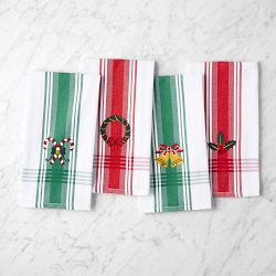 Embroidered Holiday Icon Towel, Set of 4