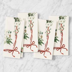 12 Days of Christmas Ribbon Napkins, Set of 4, No Numbers