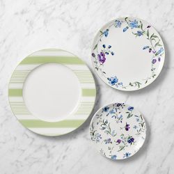 Hill House x Williams Sonoma Climbing Vine & Stripe 12-Piece Set, Green & Blue