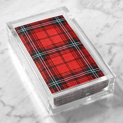 Red Tartan Guest Towel Napkins, Set of 15