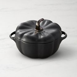 Staub Ceramic Stoneware Pumpkin Cocotte, 1/2-Qt., Black
