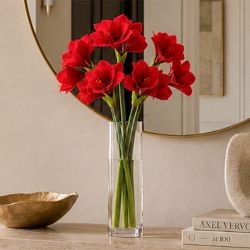 Faux Amaryllis Spray Branch, 26", Set of 3