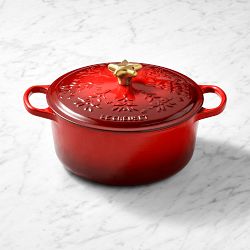 Le Creuset Signature Enameled Cast Iron Holiday Tree Round Dutch Oven, 4.5-Qt., Cerise Red