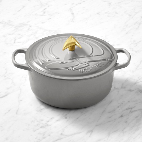 Le Creuset x Star Trek Enterprise Signature Enameled Cast Iron Round Dutch Oven, 5.5-Qt., French Grey