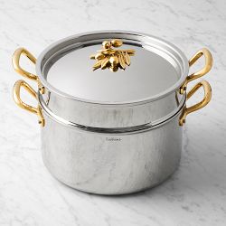Ruffoni Opus Olivia Hammered Stainless Steel Multipot with Olive Knob, 8-Qt.