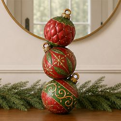 Pre-Lit Ornament Bauble Stack 16"