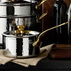 Ruffoni Opus Olivia Hammered Stainless Steel Saucepan with Olive Knob, 2-Qt.
