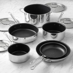 Hestan ProBond Luxe Professional Clad Stainless-Steel TITUM Nonstick 10-Piece Cookware Set