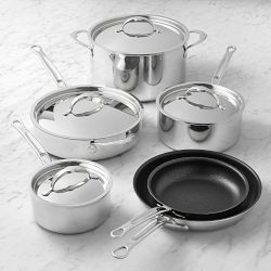 Hestan ProBond Luxe Professional Clad Stainless-Steel TITUM Nonstick 10-Piece Cookware Set