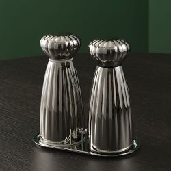 Robert Welch Palm Medium Salt &amp; Pepper Mill Set with Tray, 6"