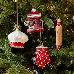 Baking Essentials Glass Ornaments, Set of 4
