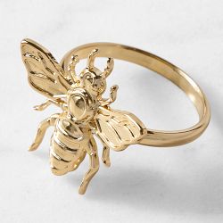 Gold Bee Napkin Rings, Set of 4