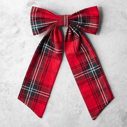 Red Tartan Bow Tree Topper