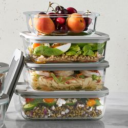 Hold Everything Glass Food Storage Containers with Glass Lids, 14-Piece Set