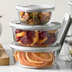 Hold Everything Round Food Storage with Glass Lids, 10-Piece Set