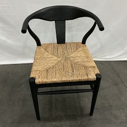 OPEN BOX: Baldwin Dining Armchair, Drifted Matte Black