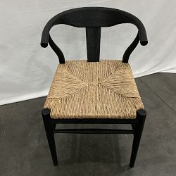 OPEN BOX: Baldwin Dining Armchair, Drifted Matte Black