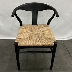 OPEN BOX: Baldwin Dining Armchair, Drifted Matte Black