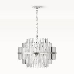 Vienna Round Crystal Chandelier, Polished Nickel