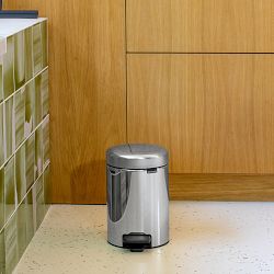 Brabantia NewIcon Step On Trash Can, 0.8 Gallon (3L), Brilliant Steel