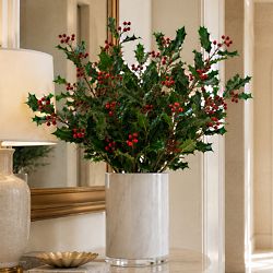 Faux Holly and Berry Spray Branch, Set of 3