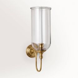Josh Young Cambridge Hurricane Sconce, 21", Antique Brass