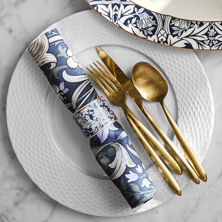 Morris & Co. Bluebell Napkin Rings Set of 4 | Williams Sonoma