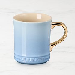 Le Creuset Gold Metallic Mugs, Set of 2, Coastal Blue
