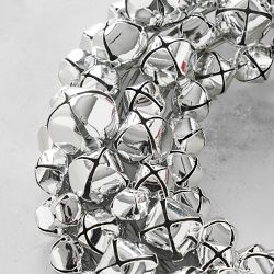 Shiny Silver Jingle Bell Wreath, 15"
