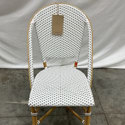 OPEN BOX: French Bistro Dining Side Chair, Almond Frame, Cappaccino Dots