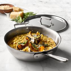 All-Clad D5® Polished Stainless-Steel Risotto Pan, 4-Qt