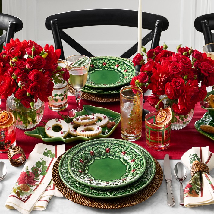 Bordallo Pinheiro Holly Dinnerware Collection | Williams Sonoma