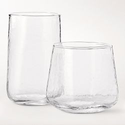 Hammered Glass Tall Tumblers, 14-oz