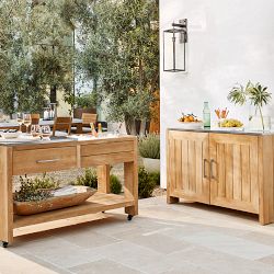 Larnaca Outdoor Teak Prep Table (58")