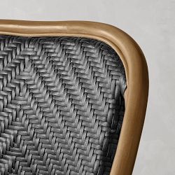 Parisian Bistro Woven Dining Side Chair, Black