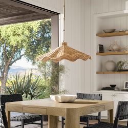Carmel Rattan Scalloped Pendant Light