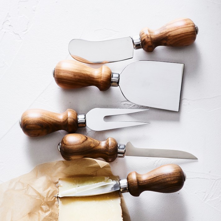 Olivewood Cheese Knives, Set of 5 | Williams Sonoma