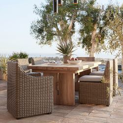 San Clemente Outdoor Natural Teak Rectangular Dining Table (84")