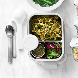 Hold Everything Perfect Lunch Container with Flatware Set and Sauce Container
