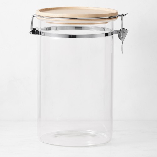 Hold Everything Stackable Glass Canister with Clamp, Large