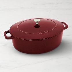 Staub Enameled Cast Iron Wide Oval Dutch Oven, 6.25-Qt., Grenadine