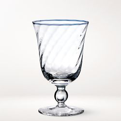 AERIN x Williams Sonoma Swirl Goblets, 10-oz, Set of 4, Blue