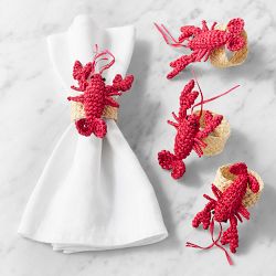 Figural Lobster Napkin Rings, Set of 4