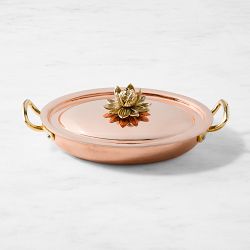 Ruffoni Historia Hammered Copper Covered Au Gratin with Lotus Knob, 1.5-Qt
