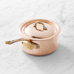Mauviel M'Elite 6B Hammered Copper Induction Saucepan, 2-Qt.